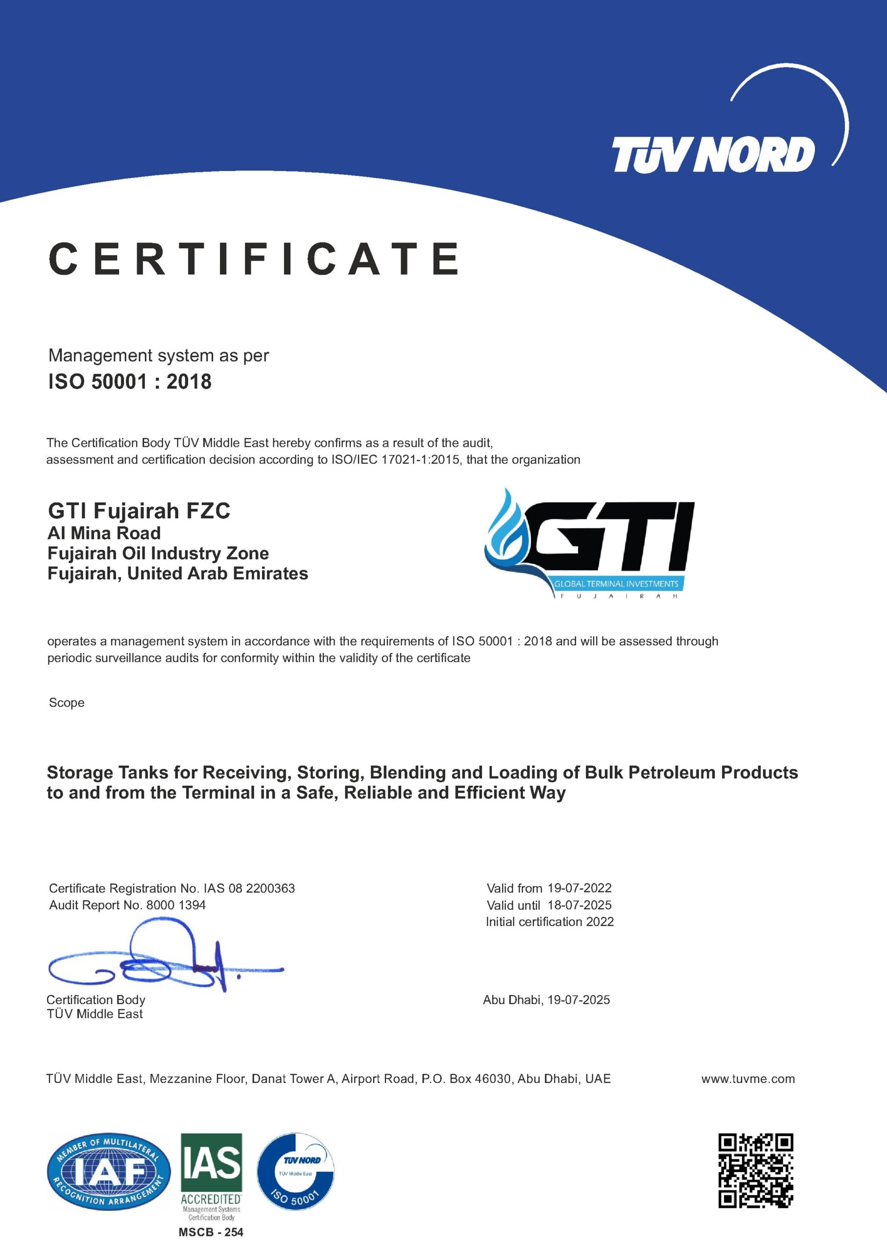 ISO 50001 - Mena Terminals
